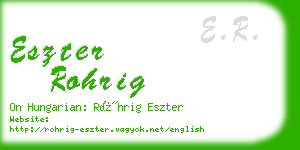 eszter rohrig business card